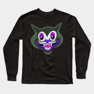 Spooky Creepy Halloween Vintage Style Cat Long Sleeve T-Shirt